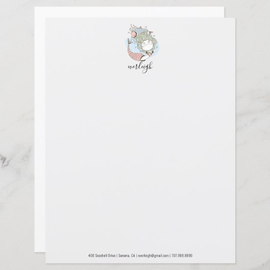 マーメイドパーソナライズされたキッド文房具 (正面/裏面)