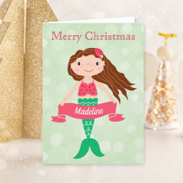 マーメイドパーソナライズされたクリスマス シーズンカード