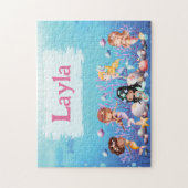 マーメイドパーソナライズされたチャイルドネームパズル ジグソーパズル (縦)