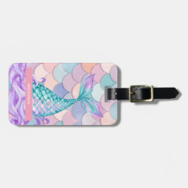 マーメイドパーソナライズされたドリームアンドグリッターグリーム ラゲッジタグ