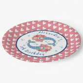 マーメイドパーソナライズされたバースデーパーティー紙プレート ペーパープレート (アングル)