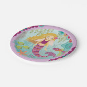 マーメイドパーソナライズされたバースデーパーティー紙プレート ペーパープレート (アングル)