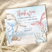 マーメイドパーソナライズされたパーティーとマーメイド・パン サンキューカード