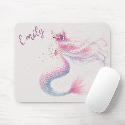 マーメイドパーソナライズされたピンクマウスパッド マウスパッド (マウス)