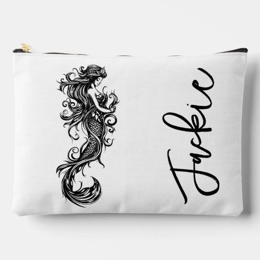 マーメイドパーソナライズされたモノグラム アクセサリーポーチ (正面)