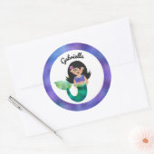 マーメイドパーソナライズされたラティーノトレンディーホイルフェイクガールズ ラウンドシール (封筒)