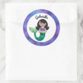 マーメイドパーソナライズされたラティーノトレンディーホイルフェイクガールズ ラウンドシール (バッグ)