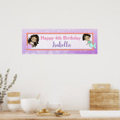 マーメイドパーソナライズされた誕生日バナー ポスター (キッチン)