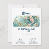 マーメイドパーティの招待状ファースト・ガールズ・バースデー 招待状 (正面)