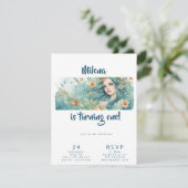 マーメイドパーティの招待状ファースト・ガールズ・バースデー 招待状 (スタンド正面)