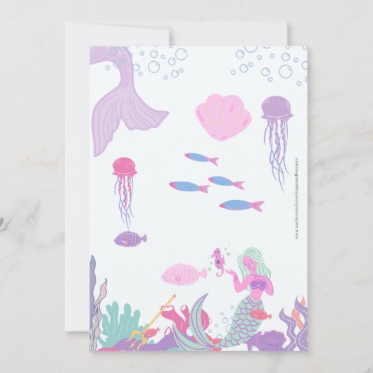 マーメイドパーティの招待状マーメイド誕生日招待状 招待状 (裏面)