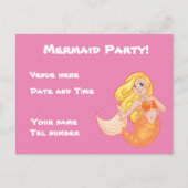 マーメイドパーティの招待状 インビテーションポストカード (正面)