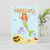 マーメイドパーティの招待状 招待状 (スタンド正面)