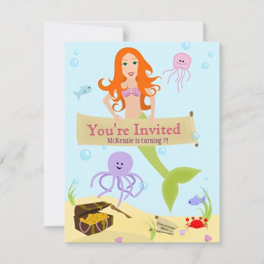 マーメイドパーティの招待状 招待状 (正面)