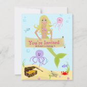 マーメイドパーティの招待状 招待状 (正面)