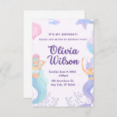 マーメイドパーティーしよう! 招待状 (正面/裏面)