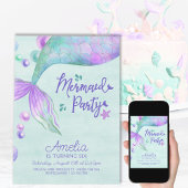 マーメイドパーティーエイジマーメイドテール誕生日 招待状