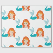 マーメイドパーティーオレンジラッピング紙 ラッピングペーパー (フラット)