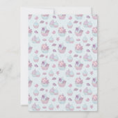 マーメイドパーティーガール誕生日ティール(緑がかった色)パープル 招待状 (裏面)