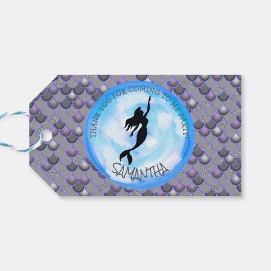 マーメイドパーティーグレイありがとうギフトラベル ギフトタグ (裏面横)