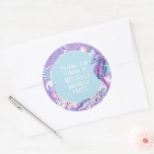 マーメイドパーティーシーホースとシェルの好意ステッカー ラウンドシール (封筒)