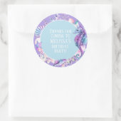 マーメイドパーティーシーホースとシェルの好意ステッカー ラウンドシール (バッグ)