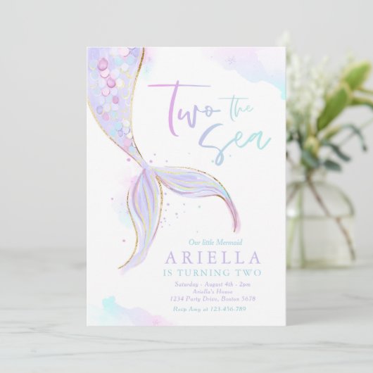 マーメイドパーティーツザシーマーメイド2歳の誕生日 招待状 (スタンド正面)