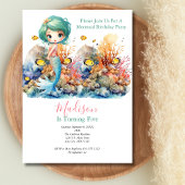 マーメイドパーティートレンディー人気がある小さな女の子誕生日 招待状