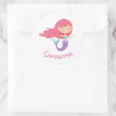 マーメイドパーティーパープルクラシックラウンドステッカー ラウンドシール (バッグ)