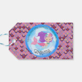 マーメイドパーティーパープルピンクありがとうギフトラベル ギフトタグ (裏面横)