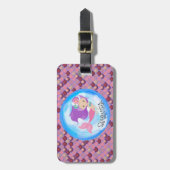 マーメイドパーティーパープルピンクはかりで測 ラゲッジタグ (正面縦)