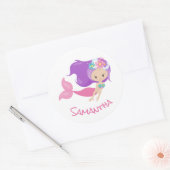 マーメイドパーティーパープル ラウンドシール (封筒)