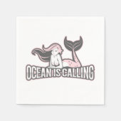 マーメイドパーティーピンクナプキンス スタンダードカクテルナプキン (正面)