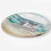 マーメイドパーティーピンク紙プレート ペーパープレート (アングル)