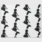 マーメイドパーティーブラックラッピング紙 ラッピングペーパー (フラット)