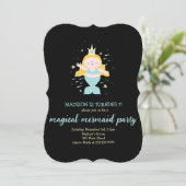 マーメイドパーティーブロンドアクアバースデーパーティー 招待状 (スタンド正面)