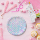 マーメイドパーティープレートパープルイリディセントプレート ペーパープレート (パーティー)