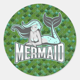 マーメイドパーティー戦士クラシックラウンドステッカー ラウンドシール