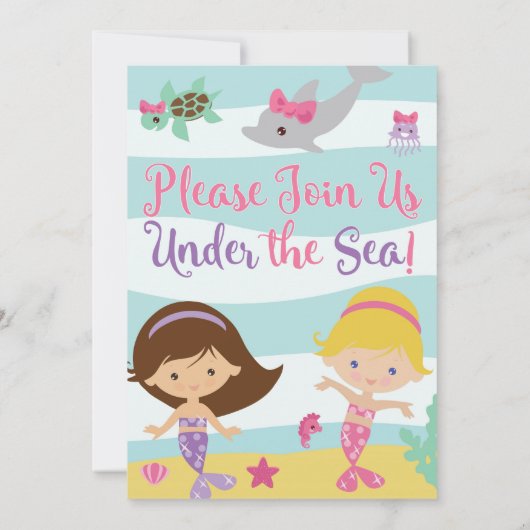 マーメイドパーティー/マーメイド誕生日招待状 招待状 (裏面)