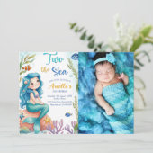 マーメイドパーティー 人魚姫 海のマーメイド 2歳の誕生日 招待状 (スタンド正面)