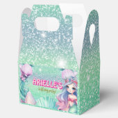マーメイドパープルとティール（緑がかった色）グリッターお願いボックス フェイバーボックス (オープン)