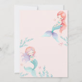 マーメイドパープルとティール（緑がかった色）ベビーシャワー招待状 招待状 (裏面)