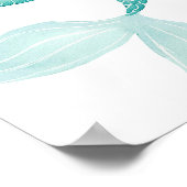 マーメイドパープルとティール(緑がかった色)誕生日 ポスター (角)