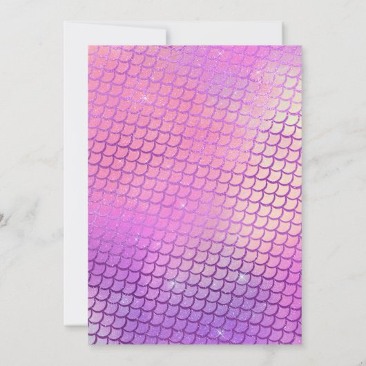 マーメイドパープルはかりで測&スパークルスウィート16誕生日 招待状 (裏面)