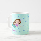 マーメイドパープルグリッターアクア コーヒーマグカップ (正面左)