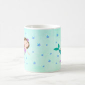 マーメイドパープルグリッターアクア コーヒーマグカップ (中央)