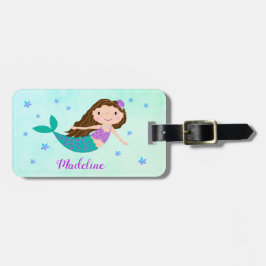 マーメイドパープルグリッター名 ラゲッジタグ