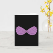 マーメイドパープルシーシェルブラ漫画グラフィック カード (黄色い花)