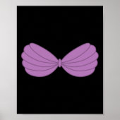 マーメイドパープルシーシェルブラ漫画グラフィック ポスター (正面)