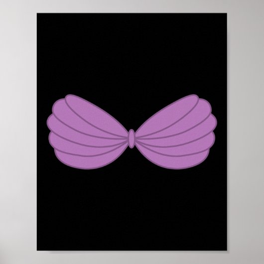 マーメイドパープルシーシェルブラ漫画グラフィック ポスター (正面)